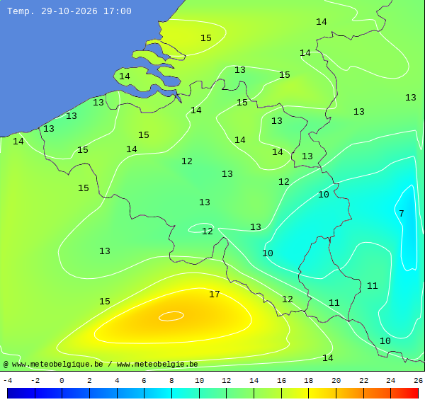 Actuele temperaturen