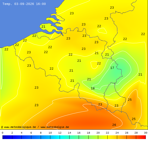 Actuele temperaturen