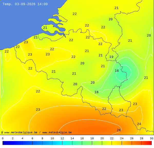Actuele temperaturen