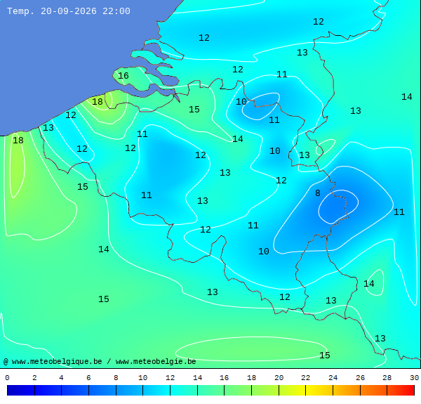 Actuele temperaturen