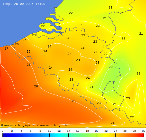 Actuele temperaturen