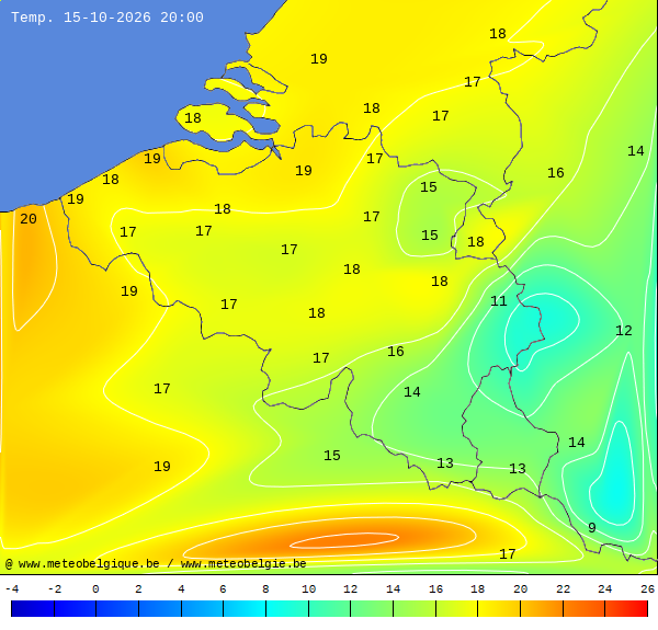 Actuele temperaturen