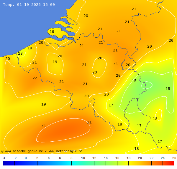 Actuele temperaturen