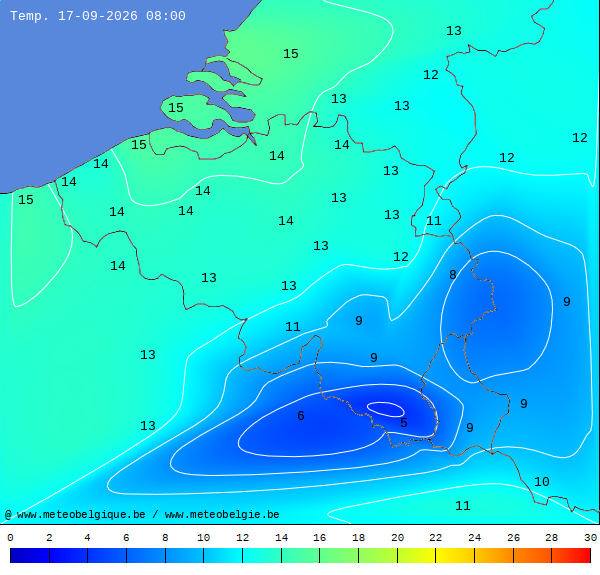 Actuele temperaturen