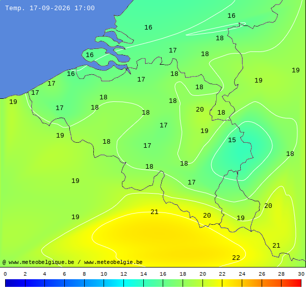 Actuele temperaturen